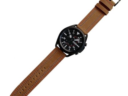 20mm Universal genuine leather watch strap - Brown For Sale