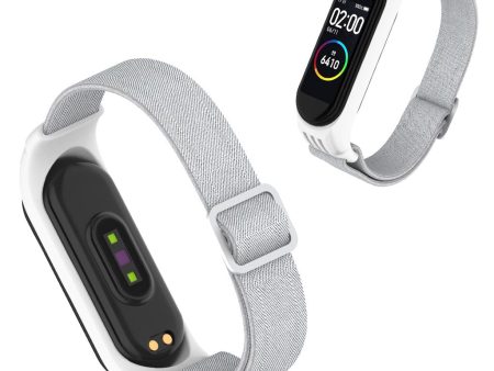 Xiaomi Mi Smart Band 6   5 nylon watch band - Silver For Cheap