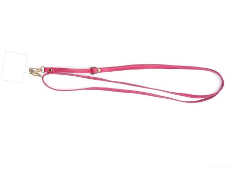 Universal crossbody leather neck strap with transparent pad - Rose Hot on Sale