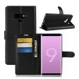 Samsung Galaxy Note9 litchi texture stand leather flip case - Black Fashion