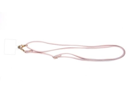 Universal crossbody leather neck strap with transparent pad - Pink Online