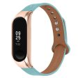 Xiaomi Smart Band 8 Genuine leather strap with rose gold cover - Blue For Sale