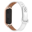 Xiaomi Smart Band 8 Genuine leather strap with rose gold cover - White For Sale