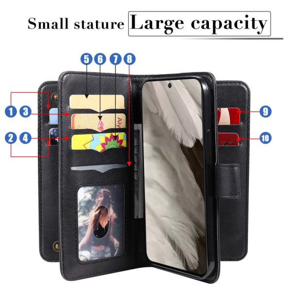 10-slot wallet case for Google Pixel 8  - Black Hot on Sale