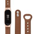 Xiaomi Smart Band 8 Genuine leather strap with rose gold cover - Brown Sale