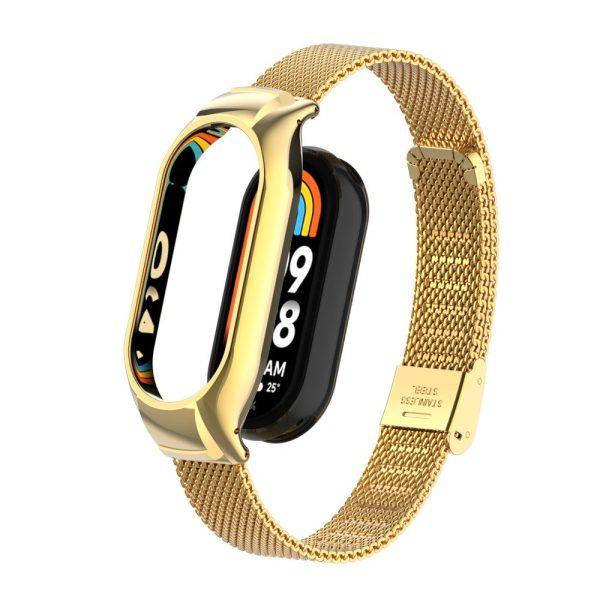 Xiaomi Smart Band 8 milanese metal strap with cover - Imitation Gold Online