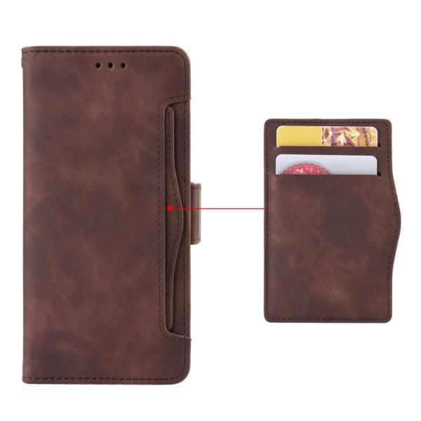 Modern-styled leather wallet case for Sony Xperia 10 V - Brown on Sale