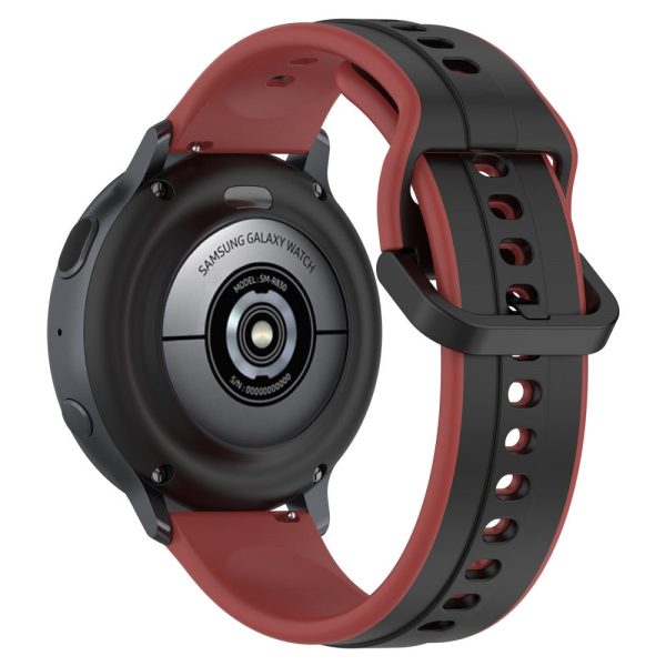 20mm Universal dual color silicone strap - Black   Dark Red For Sale