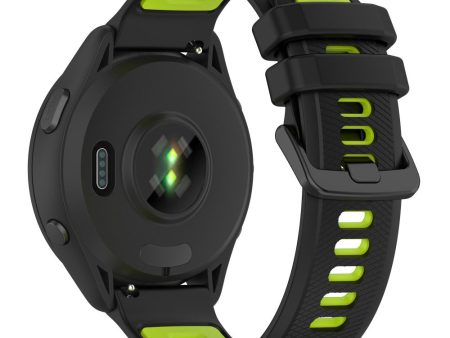 20mm Universal dual color silicone strap - Black   Green Fashion