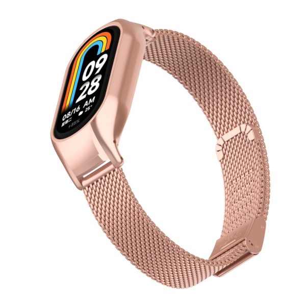 Xiaomi Smart Band 8 milanese metal strap with cover - Rose Pink Hot on Sale