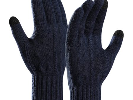 Y0090 Knitted Gloves - Light Navy Blue - Men s Touchscreen Texting Gloves Discount