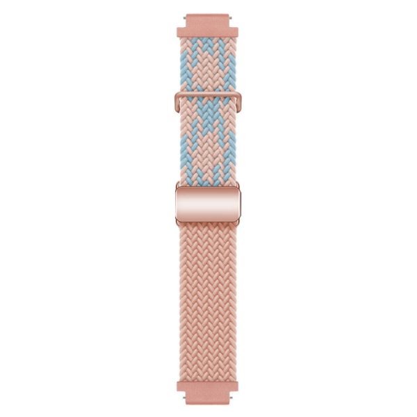 18mm Universal Smartwatch Strap Magnetic Buckle Design Woven Band - Blue+Pink+Pink   Rose Gold Buckle For Discount