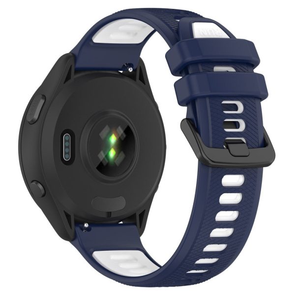 20mm Universal dual color silicone strap - Midnight Blue   White Sale