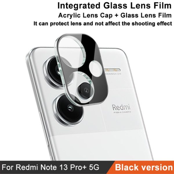 IMAK Xiaomi Redmi Note 13 Pro Plus glass camera protector with acrylic lens cap - Black Edition on Sale