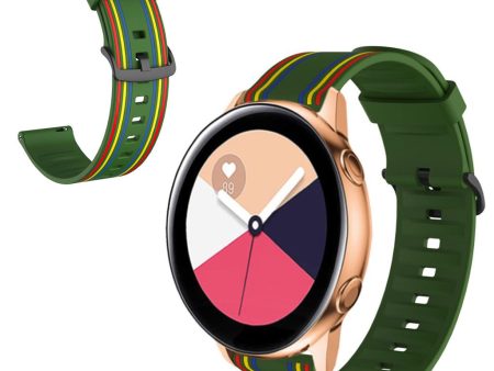 22mm Twill tone watch band for Samsung, Amazfit and Huawei watch - Green   Colorful Online Hot Sale