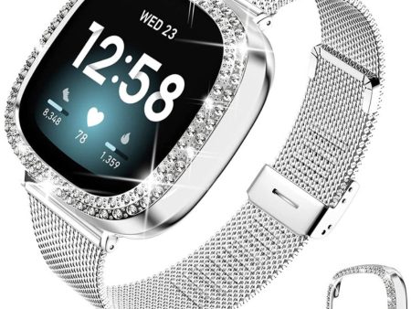 Fitbit Sense   Versa 3 milanese stainless steel watch strap - Silver Hot on Sale