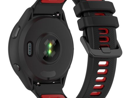 20mm Universal dual color silicone strap - Black   Red Online Sale