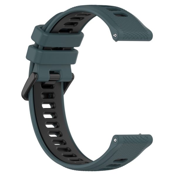 20mm Universal dual color silicone strap - Olive Green   Black Online now