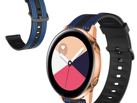 22mm Twill tone watch band for Samsung, Amazfit and Huawei watch - Black   Blue Sale