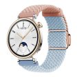 18mm Universal Smartwatch Strap Magnetic Buckle Design Woven Band - Pink+Blue   Rose Gold Buckle on Sale