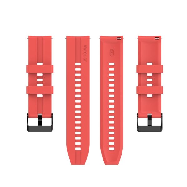 20mm Universal silicone watch strap - Black Steel Buckle   Red Fashion