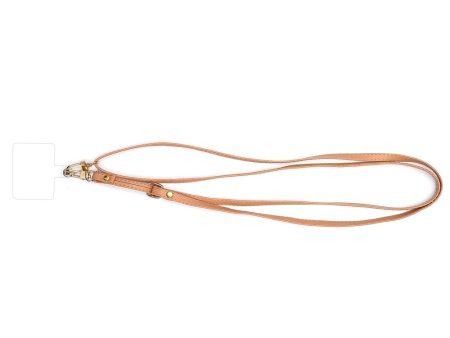 Universal crossbody leather neck strap with transparent pad - Light Brown Online Sale