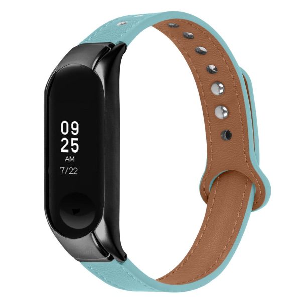 Xiaomi Smart Band 8 Genuine leather strap with black cover - Blue Fashion