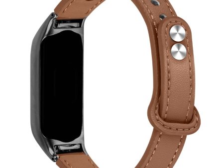 Xiaomi Smart Band 8 Genuine leather strap with black cover - Brown For Sale