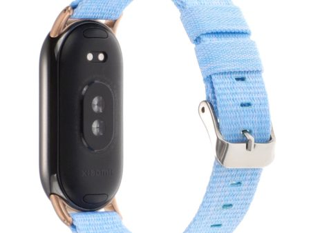 Xiaomi Smart Band 8 Nylon Watch Strap Adjustable Wrist Band Replacement - Baby Blue Supply