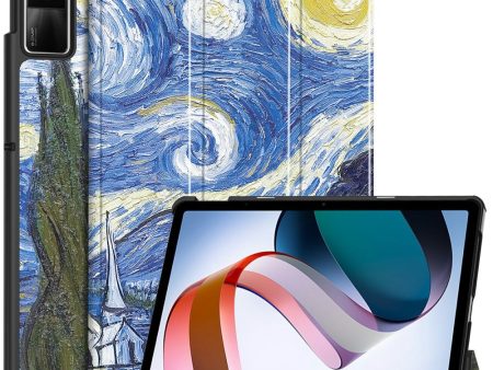 Xiaomi Redmi Pad SE Leather Tablet Case with Tri-fold Stand - Starry Sky For Sale