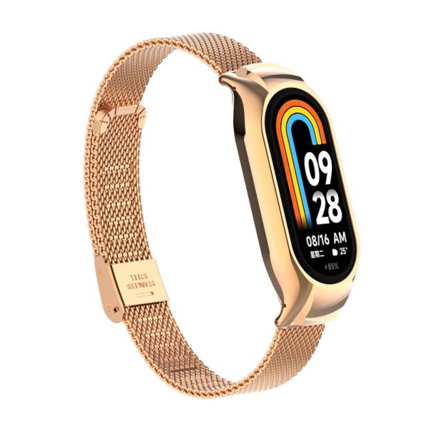 Xiaomi Smart Band 8 milanese metal strap with cover - Rose Gold Hot on Sale