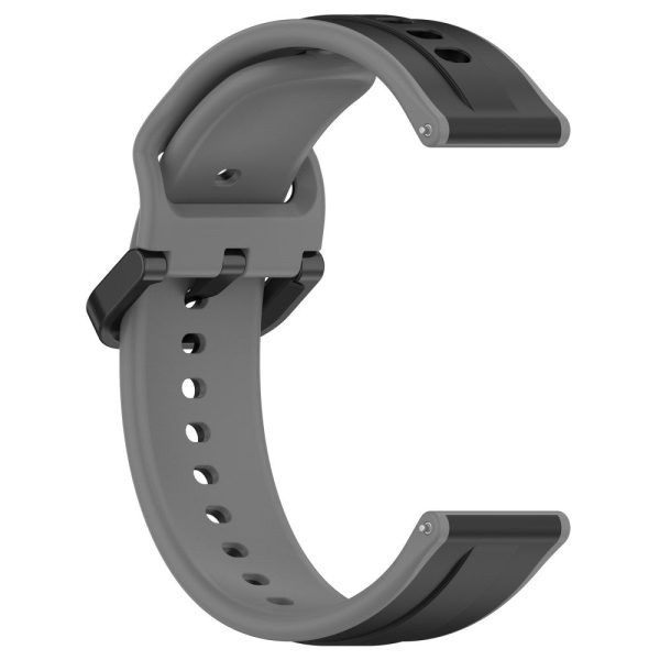 22mm Universal dual color silicone strap - Black   Grey Hot on Sale