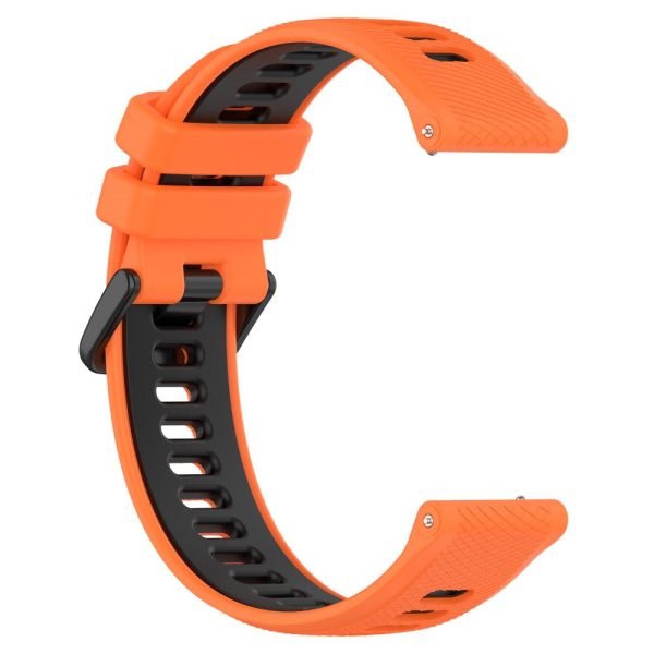 20mm Universal dual color silicone strap - Orange   Black Hot on Sale