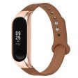 Xiaomi Smart Band 8 Genuine leather strap with rose gold cover - Brown Sale