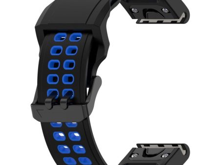 22mm dual-color watch strap for Garmin watch - Black   Blue Fashion