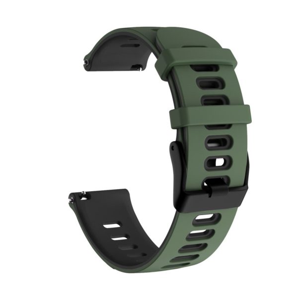 20mm Universal dual-color silicone watch strap - Army Green   Black Online