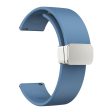 20mm Universal Silicone strap with folding silver buckle - Blue Sale