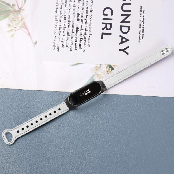 Xiaomi Smart Band 8 Genuine leather strap with black cover - White For Cheap