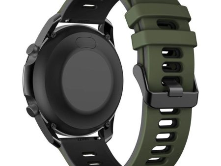 22mm Universal dual color silicone watch strap - Army Green   Black For Cheap