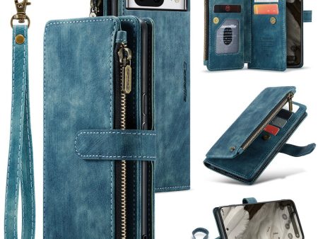 CaseMe zipper-wallet phone case for Google Pixel 8 - Blue Sale