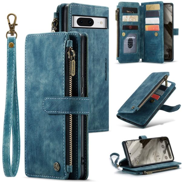 CaseMe zipper-wallet phone case for Google Pixel 8 - Blue Sale