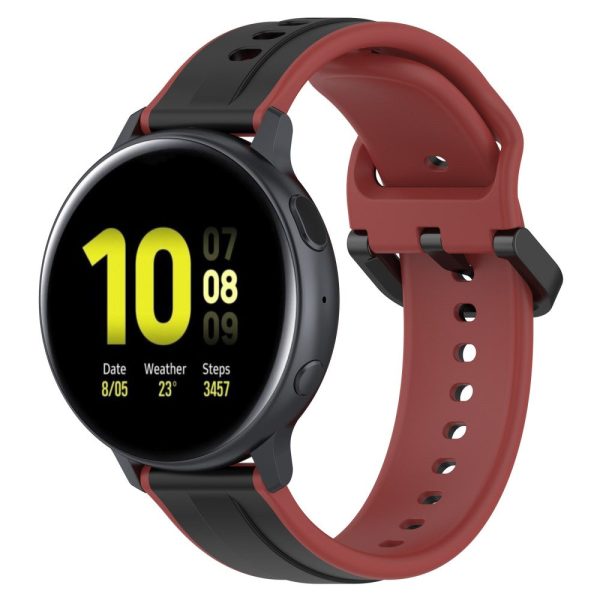 20mm Universal dual color silicone strap - Black   Dark Red For Sale