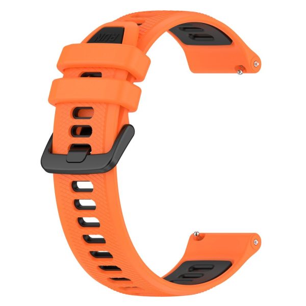 20mm Universal dual color silicone strap - Orange   Black Hot on Sale