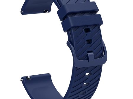 18mm Universal texture pattern silicone strap - Midnight Blue Hot on Sale