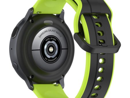 20mm Universal dual color silicone strap - Black   Lime on Sale