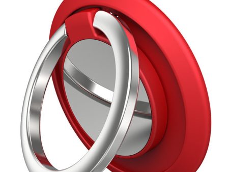 Universal magnetic rotatable phone ring holder - Red Online