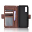 Modern-styled leather wallet case for Sony Xperia 10 V - Brown on Sale