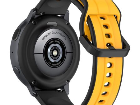 20mm Universal dual color silicone strap - Yellow   Black For Cheap