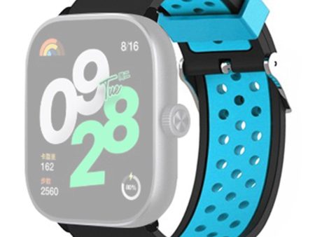 Xiaomi Redmi Watch 4 Dual Color Silicone Watch Band Wrist Strap - Black+Blue Online Hot Sale