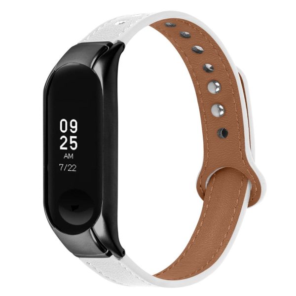 Xiaomi Smart Band 8 Genuine leather strap with black cover - White For Cheap